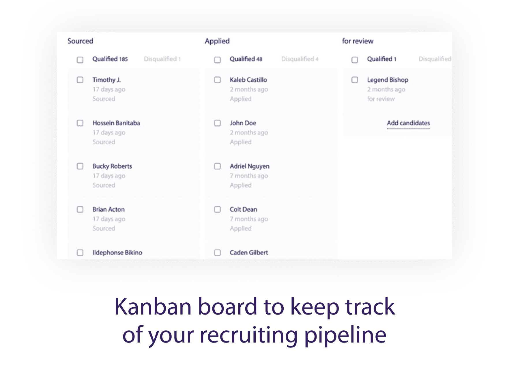 Use a Kanban board to keep track of recruiting