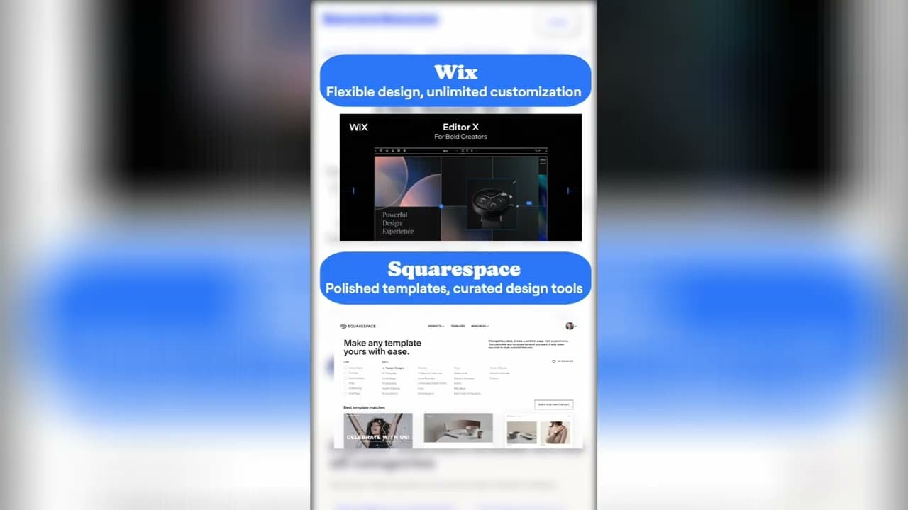 Squarespace vs Wiz quick summary comparison